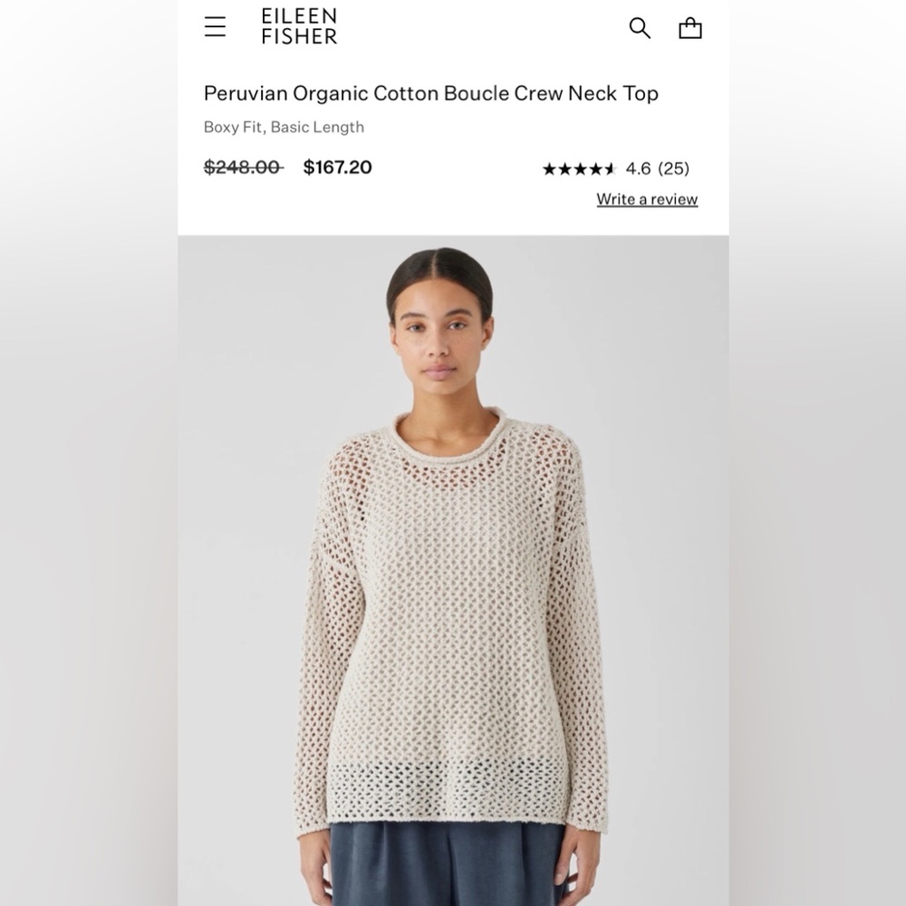 The Eileen Fisher Peruvian Organic Cotton Boucle Crewneck Top